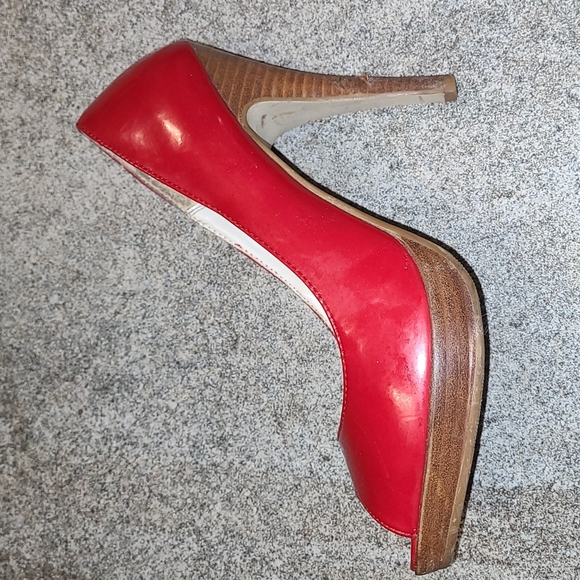 Mossimo Red Peep Toe Pump Heels - Picture 8 of 10